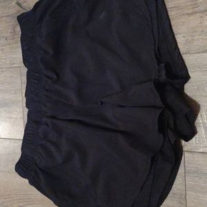 BLACK large layer8 double lined shorts